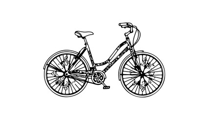 Obraz premium A minimalist vector illustration of a bicycle in a simple black and white design