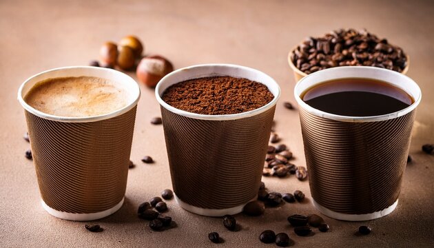 Coffee Varieties In A Paper Cup