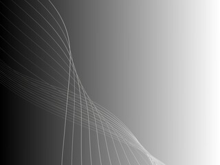 An abstract black and white gradient background transitions smoothly from dark to light.  © ALEXO444