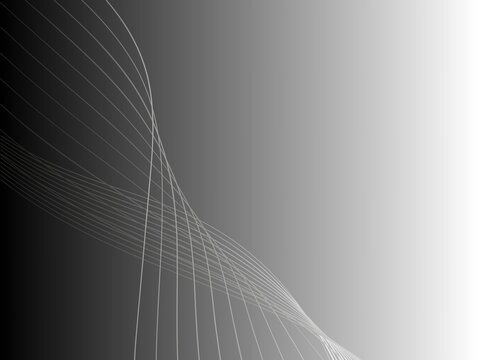 An abstract black and white gradient background transitions smoothly from dark to light. 