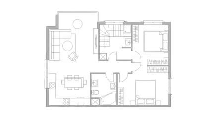 Detailed architectural floor plan of a modern residential building.