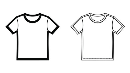 Fototapeta premium Two t shirt designs one filled one outline a stark contrast silhouette