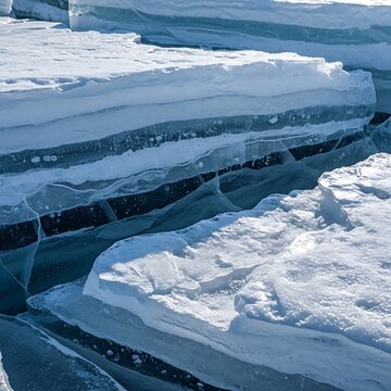 Forma&ccedil;&otilde;es de gelo de lago congelado em paisagens de inverno
