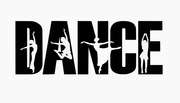Dance Typography with Silhouettes &ndash; Creative Performing Arts Illustration