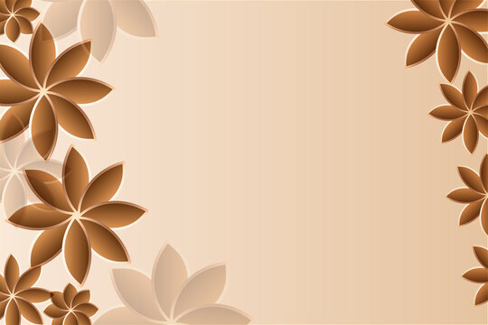Cadre floral brun et beige sur fond d&eacute;grad&eacute; &ndash; design d&eacute;coratif &eacute;l&eacute;gant