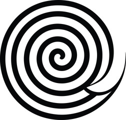 Monochromatic and minimalist spiral illustration with a dynamic swirl, creating an abstract and elegant visual graphic perfect for modern design projects