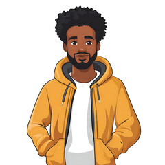 Obraz premium Stylish Afro Man in Casual Attire