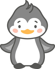 Obraz premium Cute penguin. Exotic animal baby in kawaii style
