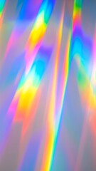 Abstract display of iridescent light and color refractions