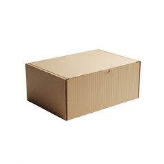 A brown cardboard box on a white background isolated on transparent background