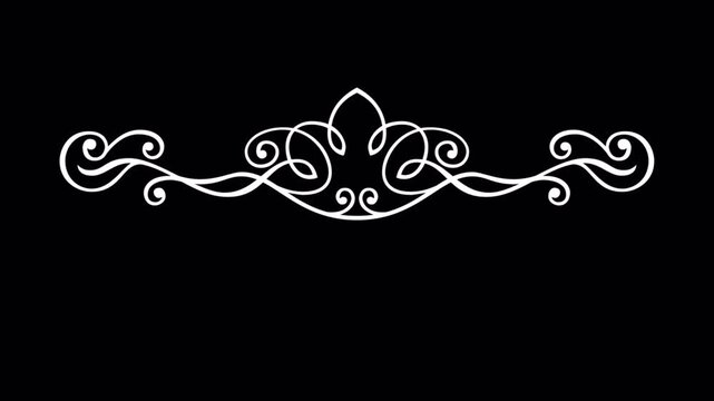 Elegant White Flourish Design on Black Background for Decorative Accents.