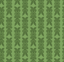 Green Hawaiian Tapa Cloth Seamless Repeat