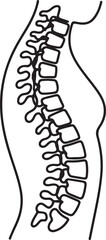 Curvature of the human spine. Scoliosis. One line drawing for different uses. one line art icon drawing vector