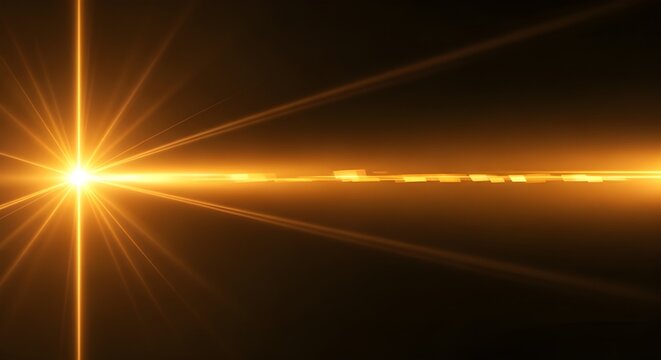 Abstract golden light rays burst on dark gradient background texture