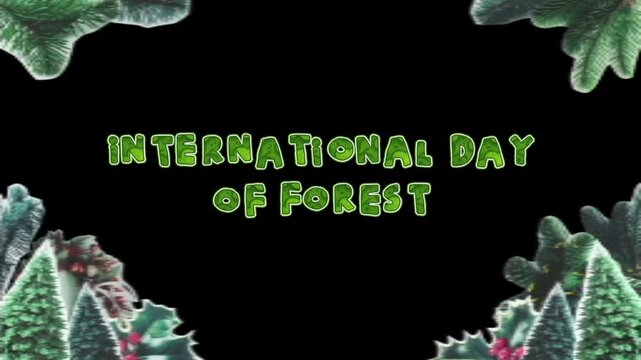 Celebrating International Day of Forest with vibrant trees and foliage in a lush forest environment