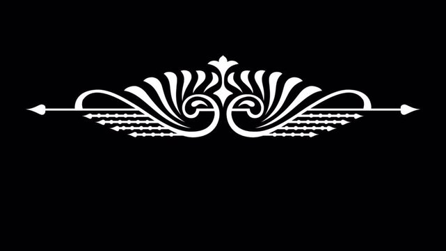 Elegant White Flourish Design on Black Background for Graphic Elements and Decorative Accents.