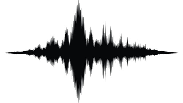 Abstract black sound wave graphic a symmetrical and dynamic design element on transparent background a striking silhouette high quality professional detailed