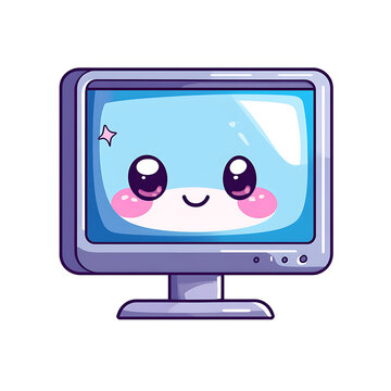 Adorable Cartoon Computer Monitor Illustration