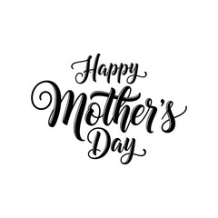 Fototapeta premium A beautiful mother's day greeting card with elegant black script on white background