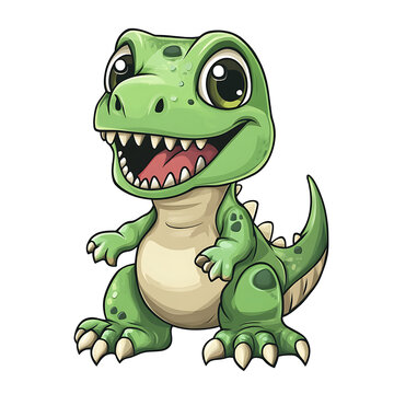 Adorable Cartoon Dino Comic Character Illustration