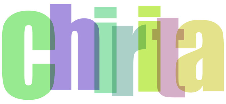 Colorful Chirita Text on White Background