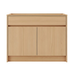 Naklejka premium Light wood cabinet with two doors