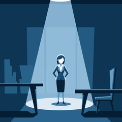 Fototapeta premium Businesswoman Standing Under Spotlight Office.
