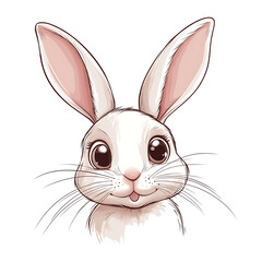 Fototapeta premium Adorable Bunny Face Cartoon Vector Design