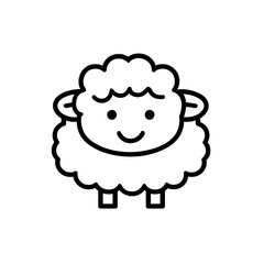 Adorable Sheep Animal Line Icon Vector