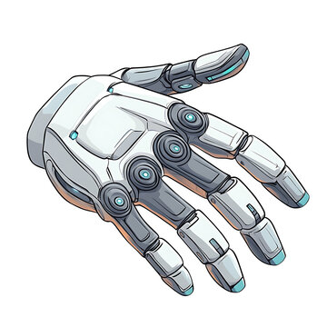 Futuristic Robotic Hand with Metallic Elements