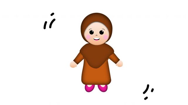 Girl in brown hijab and dress, suitable for lifestyle, diversity, fashion concepts in stock photography, social media, or graphic designs.