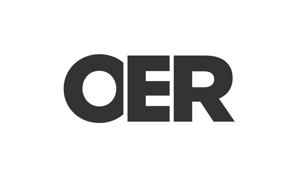 OER logo design template with strong and modern bold text. Initial based vector logotype featuring simple and minimal typography. Trendy company identity.