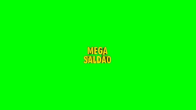 3D effect text, with the word: &ldquo;EXCLUSIVE&rdquo; in Brazilian Portuguese, with Green Background for Chroma Key Effect Editing