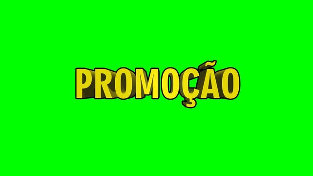 3D effect text, with the word: &ldquo;EXCLUSIVE&rdquo; in Brazilian Portuguese, with Green Background for Chroma Key Effect Editing