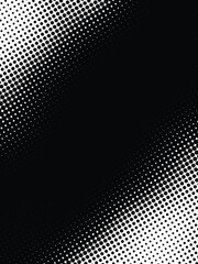Halftone dot pattern illustration in black and white creating a gradient effect
