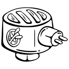 Mosquito Repeller Device. Hand Drawn Icon, Electric Insect Killer Doodle Sketch.