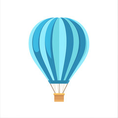 Fototapeta premium Blue Hot Air Balloon Icon Illustration