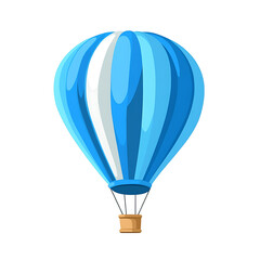 Fototapeta premium Blue Hot Air Balloon Vector Symbol
