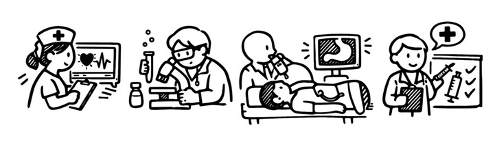 Medical professionals and research in healthcare settings