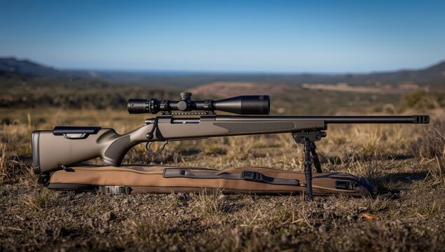 Accuracy International AX308 rifle with Wiebad bag support