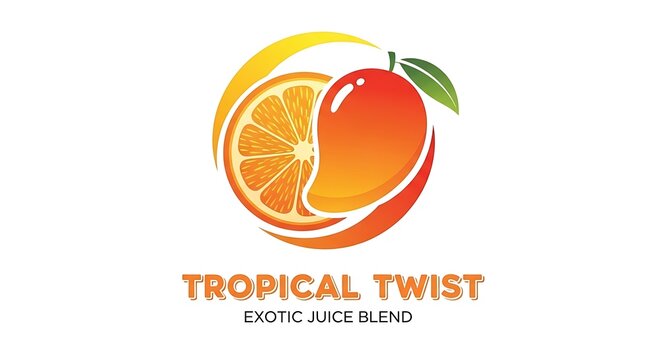 Tropical Twist Exotic Juice Blend Logo Design.