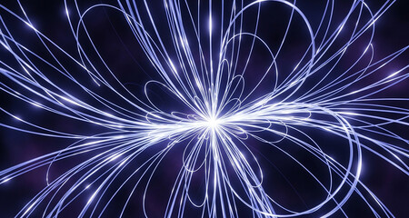 Futuristic Energy Burst with Glowing Light Trails Abstract Technology Background