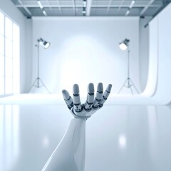 Robot Hand in Studio - AI and Technology Showcase.
