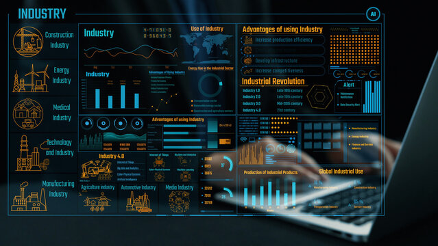 Explore a comprehensive infographic depicting industry trends, advantages, and challenges with engaging data visualizations and insights into various sectors and future prospects. Cipher