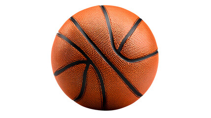 Obraz premium Orange basketball with black stripes isolated on a transparent background