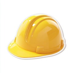 Fototapeta premium Bright yellow hard hat for construction safety and protection on job sites