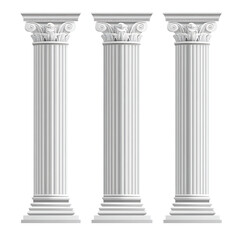 Obraz premium Classic Greek Columns in Vector Isolation