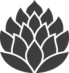 Flower black logo. Nature symbol. Harmony sign