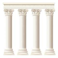 Obraz premium Ancient Greek columns vector illustration isolated