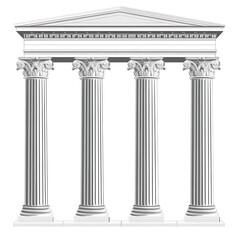 Obraz premium Ancient Greek Columns Vector Illustration Isolated